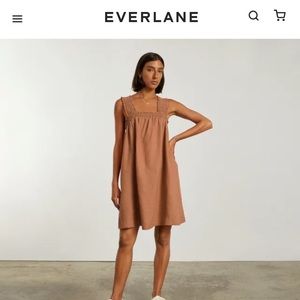 Everlane Smocked Linen Dress NWT